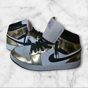 Nike Air Jordan 1 Mid Metallic Gold DC1419-700 Men’s Size 12.5 COA Authentic